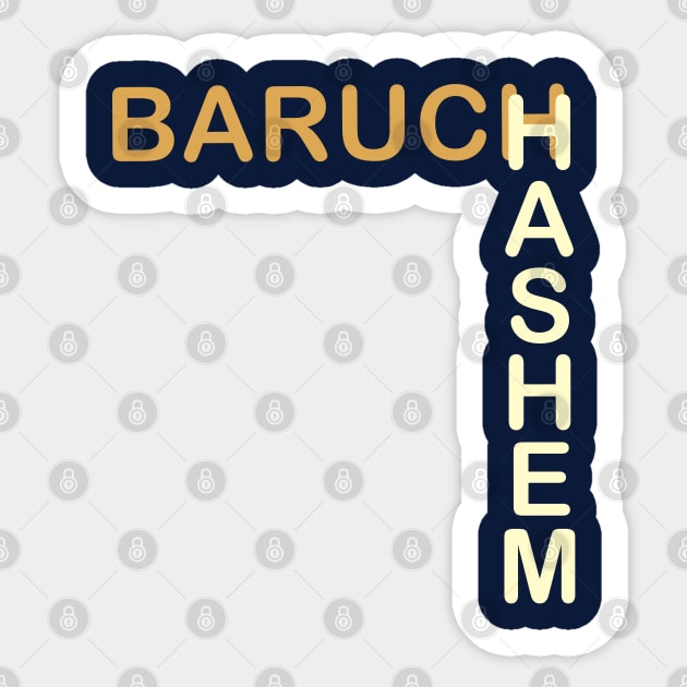 Baruch HaShem – L-Layout Typography Sticker by Thank HaShem